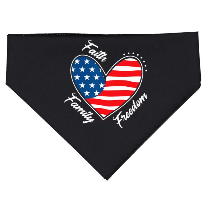 Faith Family Freedom 4th of July Patriotic USA-Made Doggie Bandana