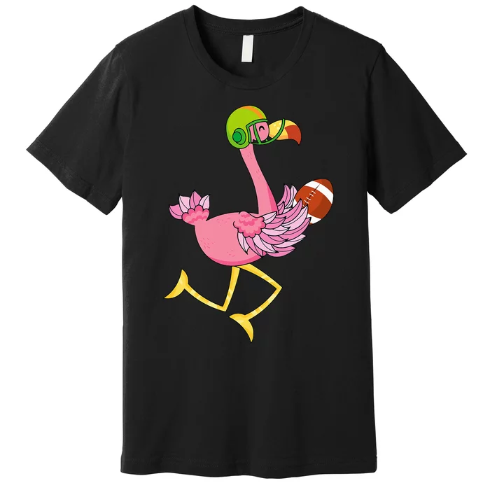 Flamingo Football Flamingo Playing Football Premium T-Shirt