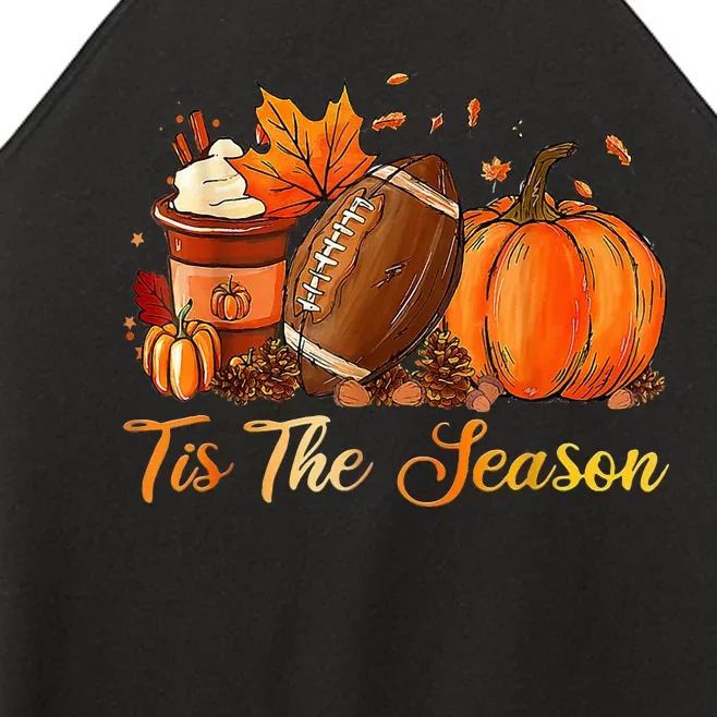 Festive Fall Football Embrace the Pumpkin Spice Season Women’s Perfect Tri Rocker Tank