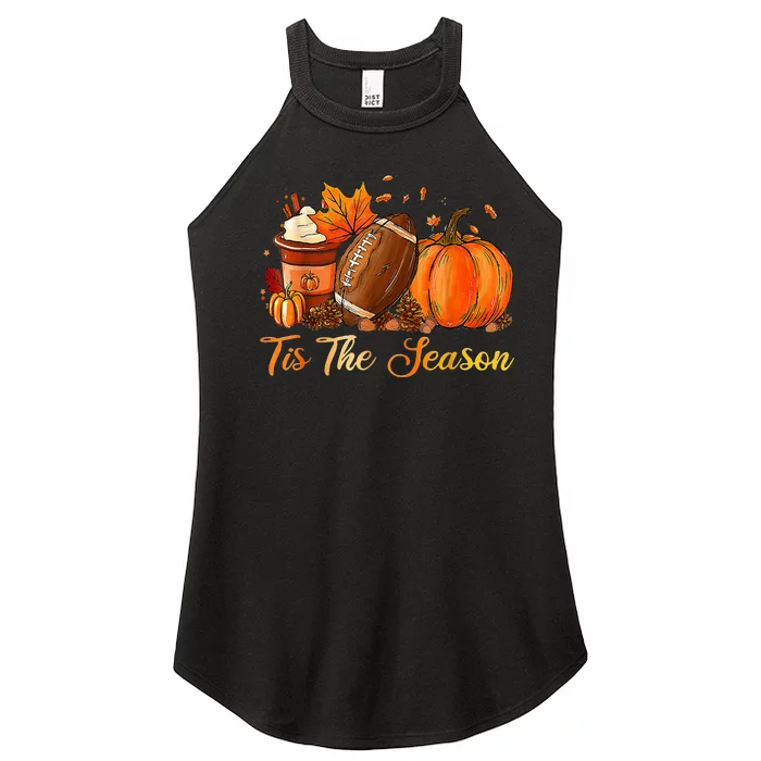 Festive Fall Football Embrace the Pumpkin Spice Season Women’s Perfect Tri Rocker Tank