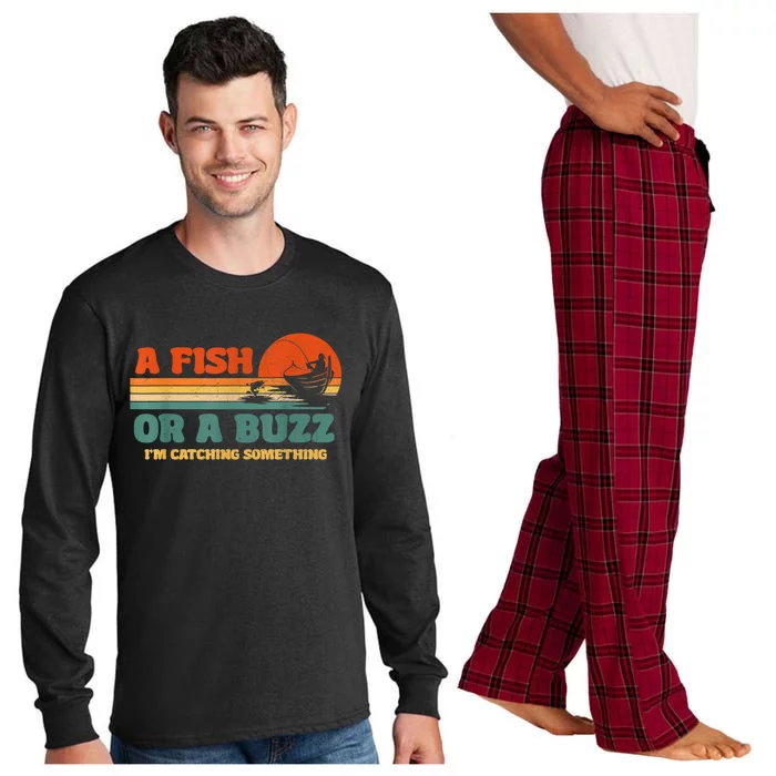 Fishing Fish Fisherman Black Outdoors Fly Fishing Nature Lake Funny Boa Long Sleeve Pajama Set