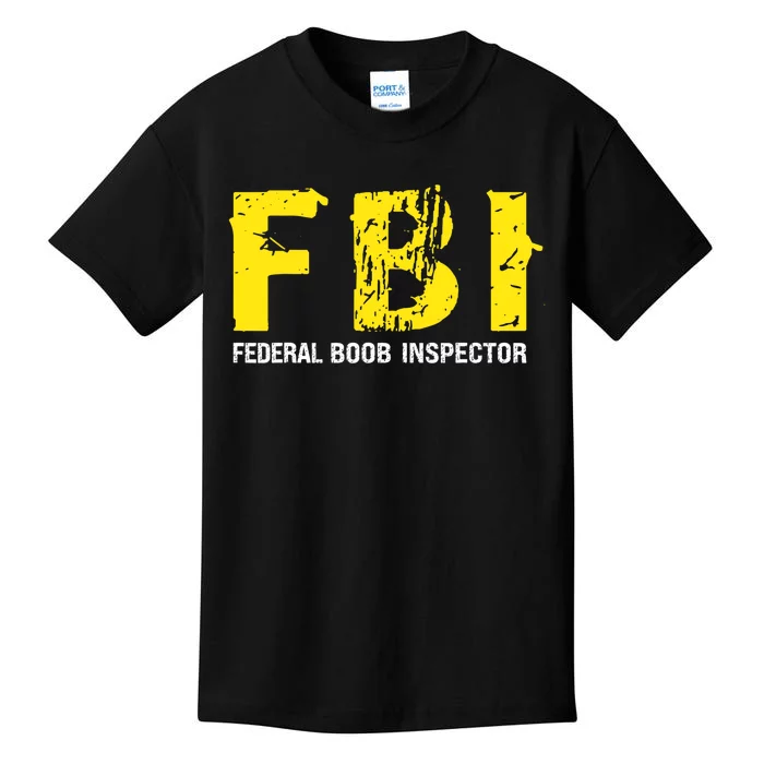 Funny FBI Federal BooB Inspector Dad Joke Vintage Design Kids T-Shirt