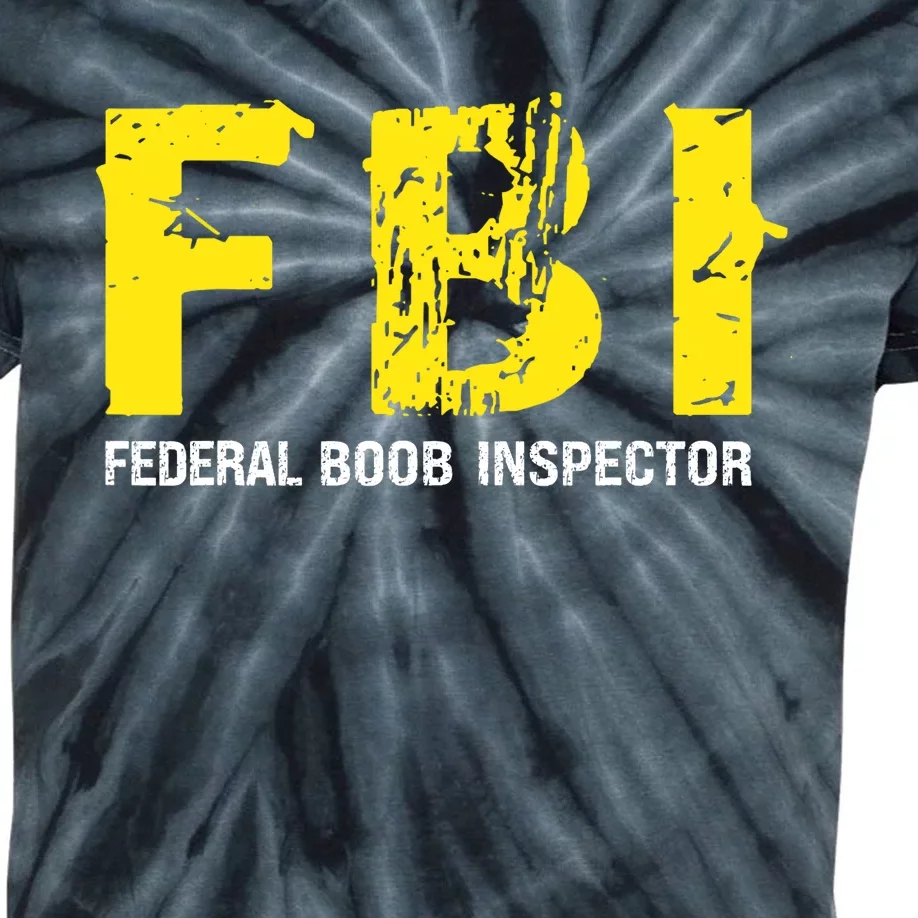 Funny FBI Federal BooB Inspector Dad Joke Vintage Design Kids Tie-Dye T-Shirt