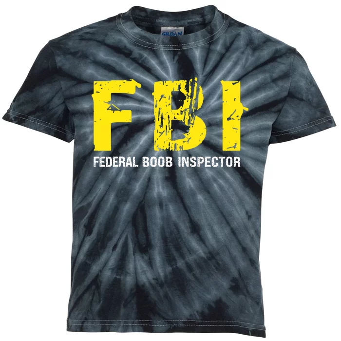 Funny FBI Federal BooB Inspector Dad Joke Vintage Design Kids Tie-Dye T-Shirt