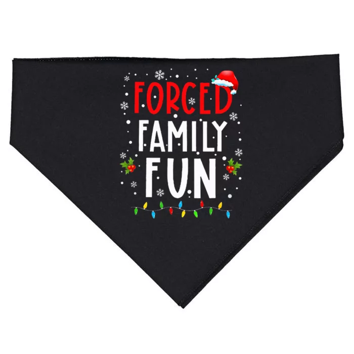 Forced Family Fun Winter Holidays Funny Christmas USA-Made Doggie Bandana