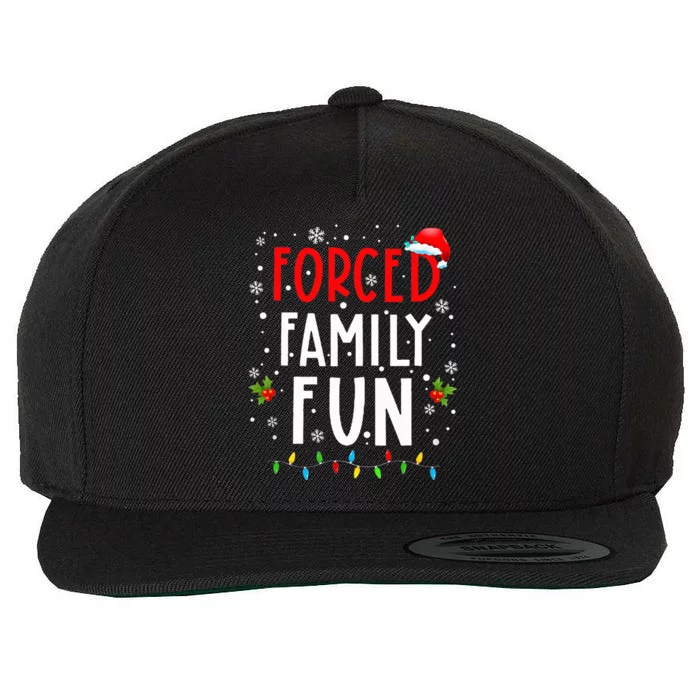 Forced Family Fun Winter Holidays Funny Christmas Wool Snapback Cap