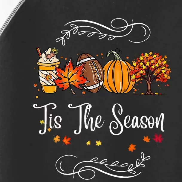 Festive Fall Football Embrace the Pumpkin Spice Season Toddler Fine Jersey T-Shirt