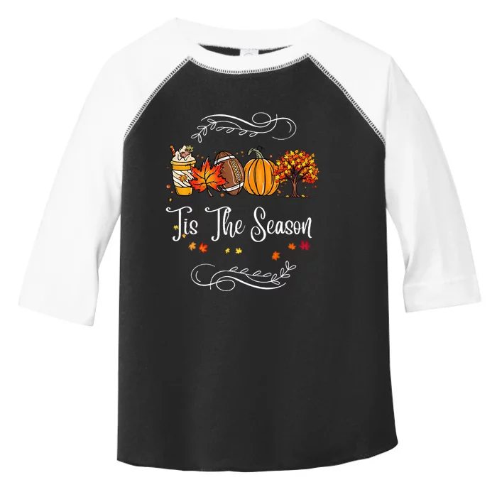 Festive Fall Football Embrace the Pumpkin Spice Season Toddler Fine Jersey T-Shirt