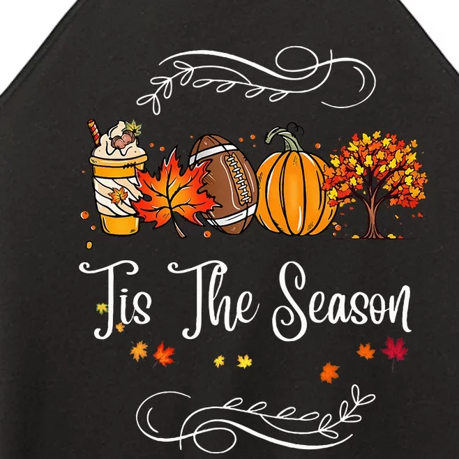 Festive Fall Football Embrace the Pumpkin Spice Season Women’s Perfect Tri Rocker Tank