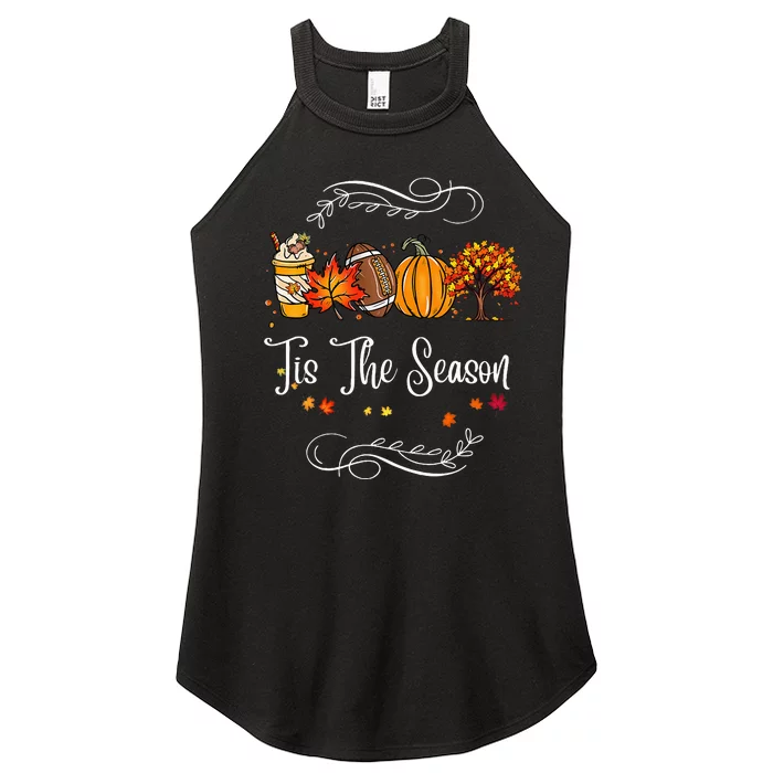 Festive Fall Football Embrace the Pumpkin Spice Season Women’s Perfect Tri Rocker Tank