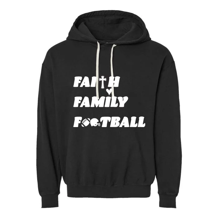 Faith Family Football Garment-Dyed Fleece Hoodie