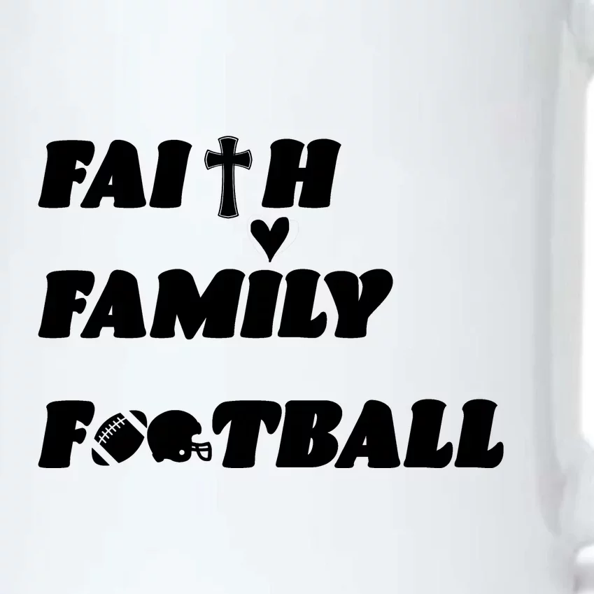 Faith Family Football Black Color Changing Mug