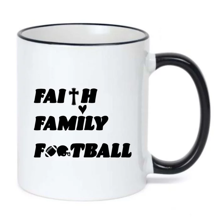 Faith Family Football Black Color Changing Mug