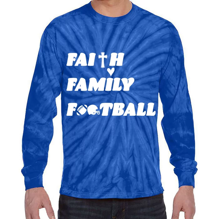 Faith Family Football Tie-Dye Long Sleeve Shirt