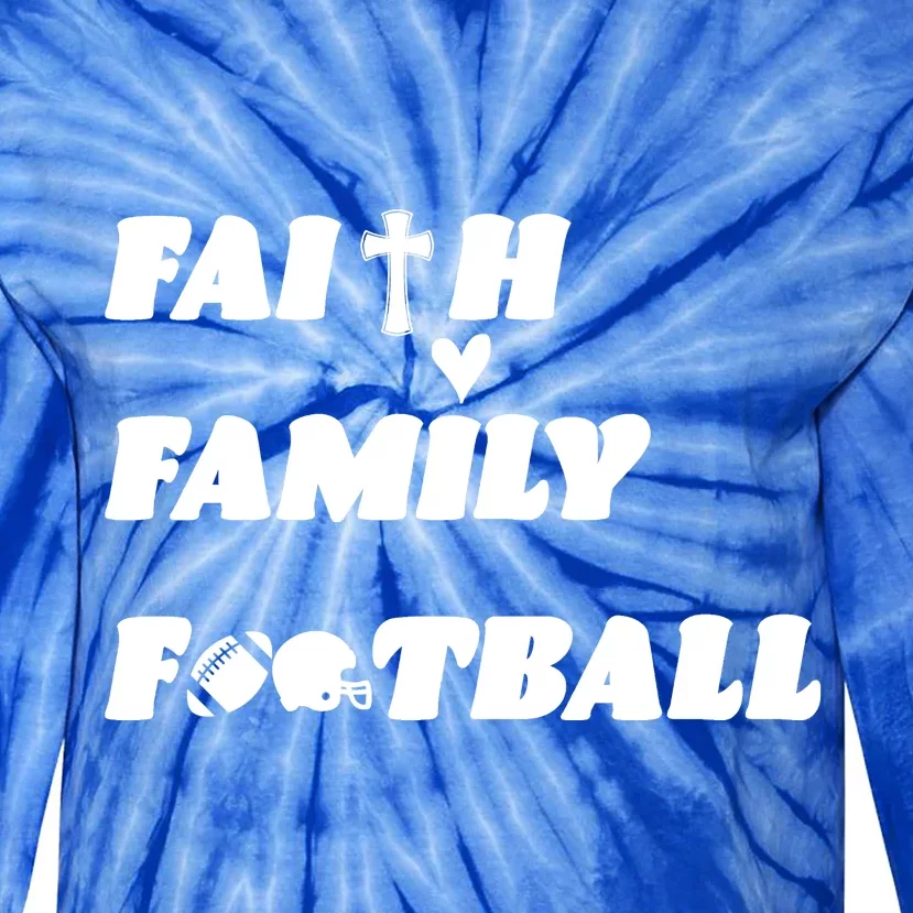 Faith Family Football Tie-Dye Long Sleeve Shirt