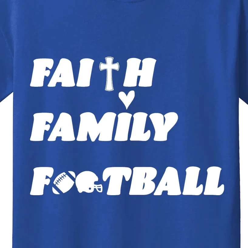 Faith Family Football Kids T-Shirt