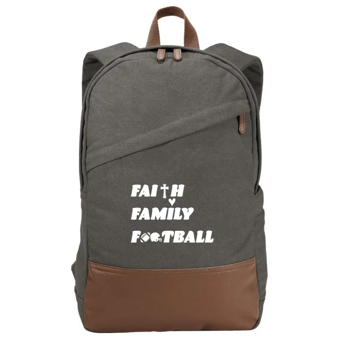 Faith Family Football Cotton Canvas Backpack