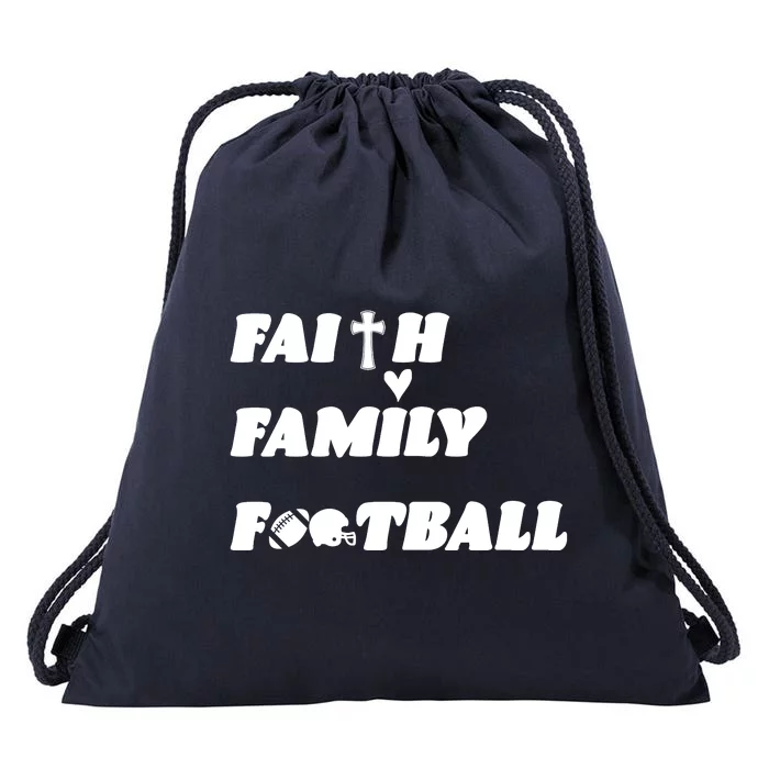 Faith Family Football Drawstring Bag