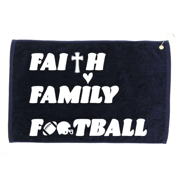 Faith Family Football Grommeted Golf Towel