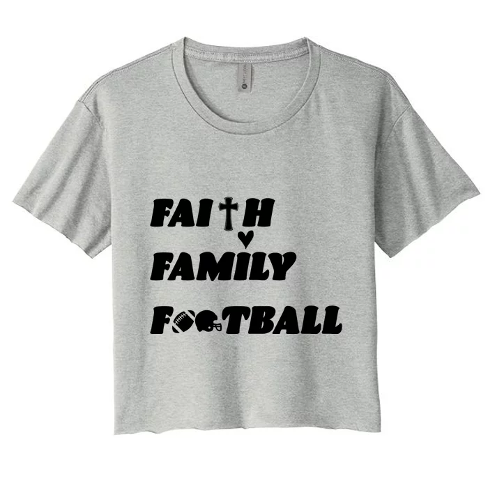 Faith Family Football Women's Crop Top Tee