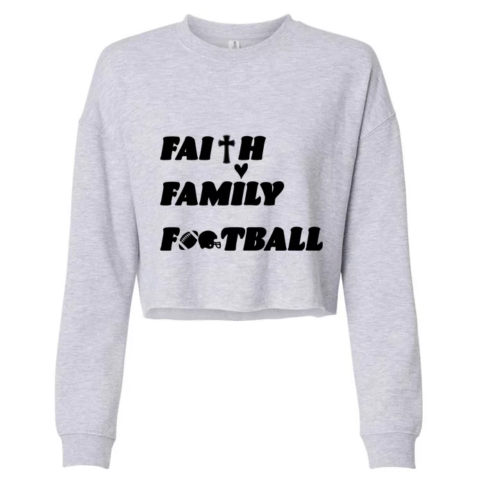 Faith Family Football Cropped Pullover Crew