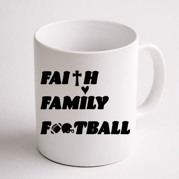 Faith Family Football Front & Back Coffee Mug