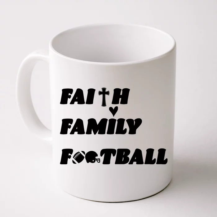 Faith Family Football Front & Back Coffee Mug