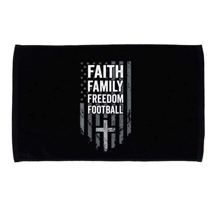 Faith Family Freedom Football USA Cross Flag ON BACK Microfiber Hand Towel