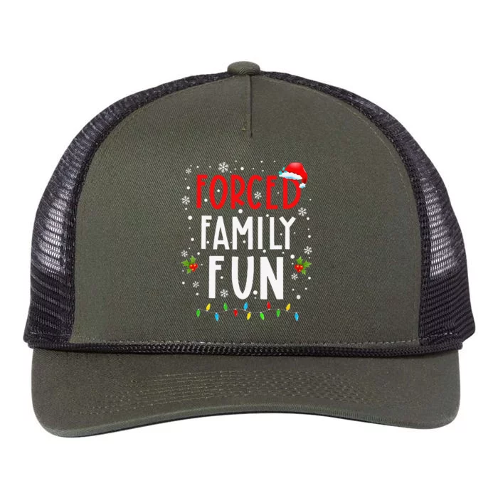 Forced Family Fun Winter Holidays Funny Christmas Retro Rope Trucker Hat Cap