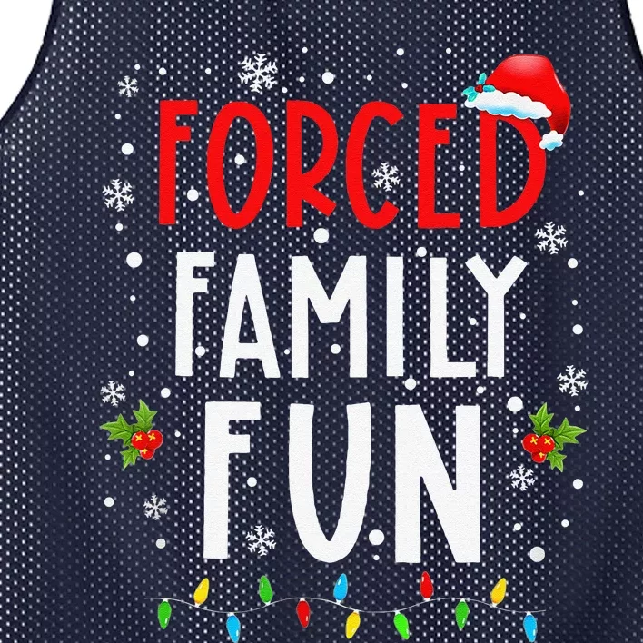 Forced Family Fun Winter Holidays Funny Christmas Mesh Reversible Basketball Jersey Tank