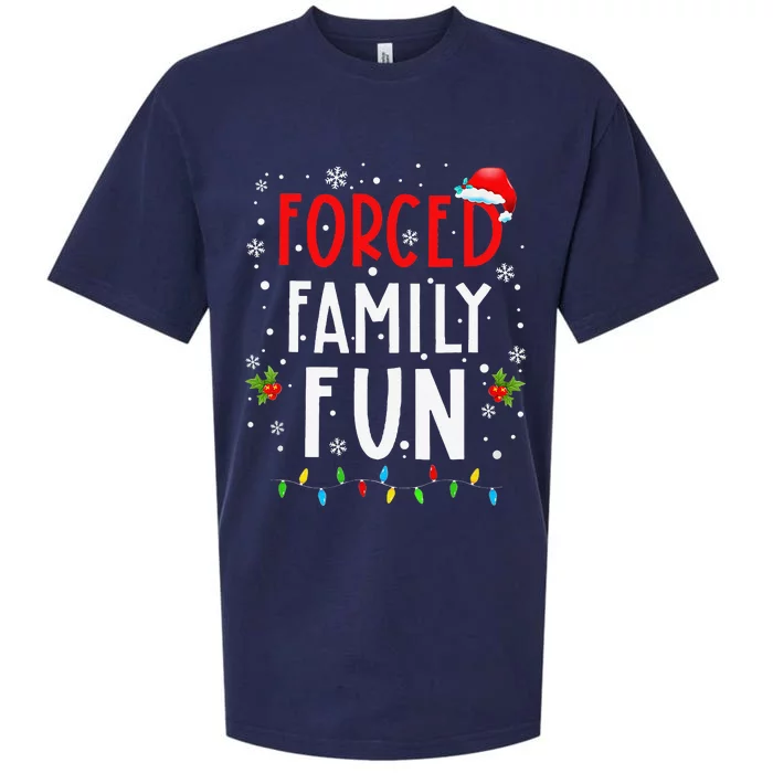 Forced Family Fun Winter Holidays Funny Christmas Sueded Cloud Jersey T-Shirt