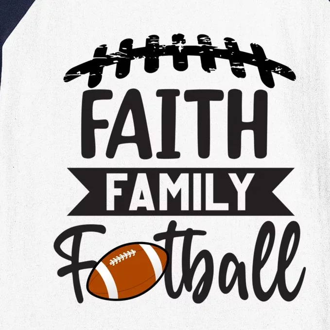 Faith Family Football Christian Fun Fall Football Baseball Sleeve Shirt