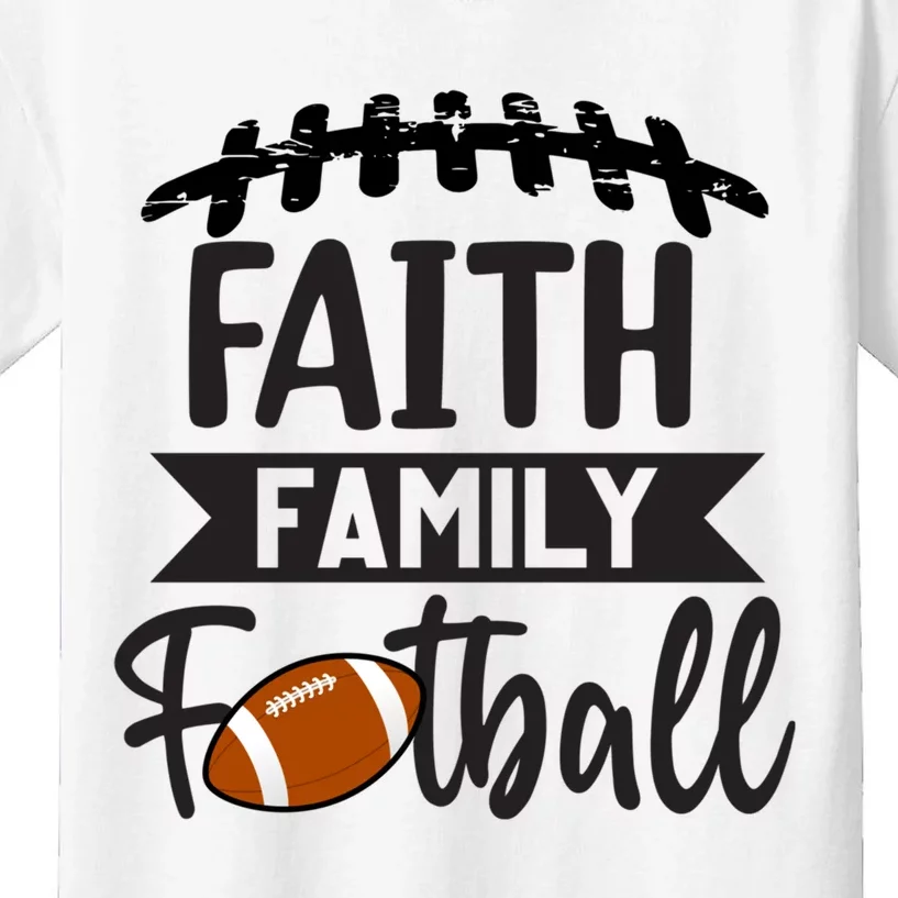 Faith Family Football Christian Fun Fall Football Kids T-Shirt