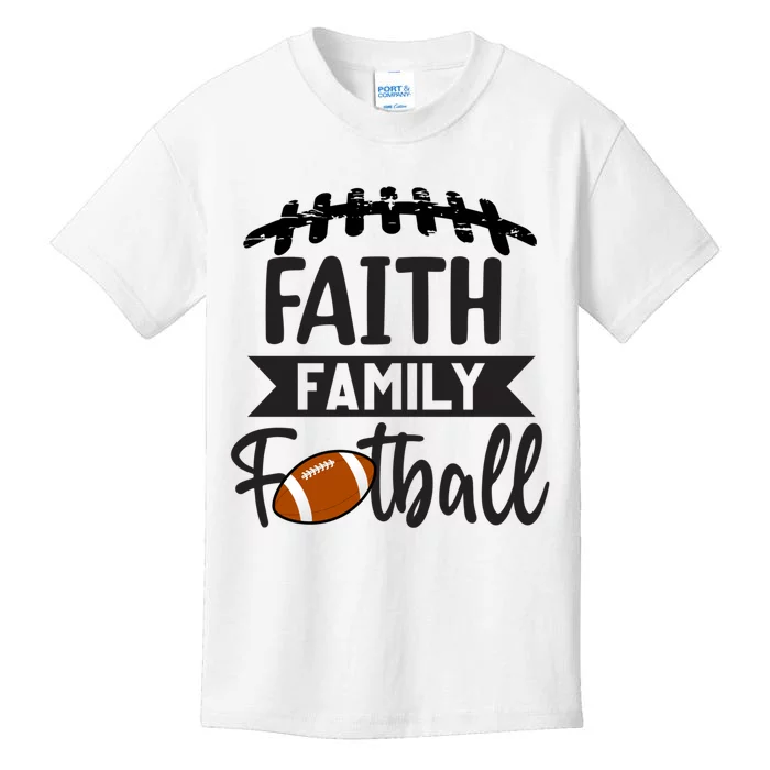 Faith Family Football Christian Fun Fall Football Kids T-Shirt