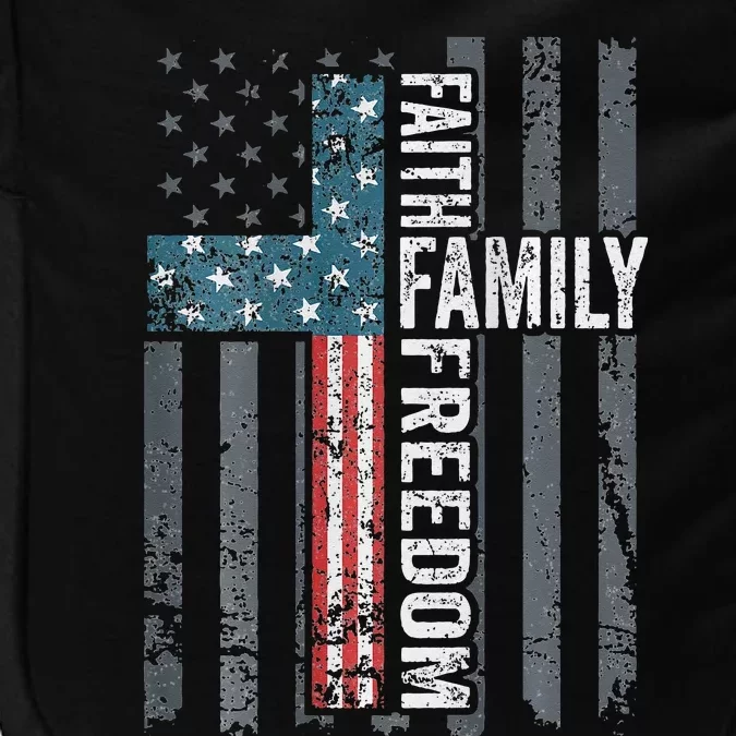 Faith Family Freedom Christian USA Cross Flag Impact Tech Backpack