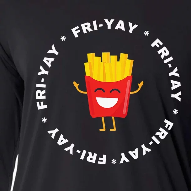 Fri-yay Funny Friday Fries Lover Cooling Performance Long Sleeve Crew