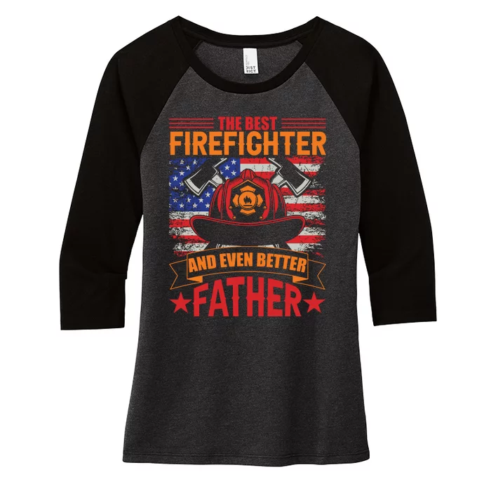 Firefighter Father Father's Day Women's Tri-Blend 3/4-Sleeve Raglan Shirt