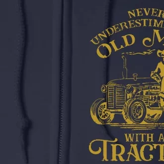 Funny Farmer Farm Tractor Farming Truck Lovers Humor Outfit Full Zip Hoodie