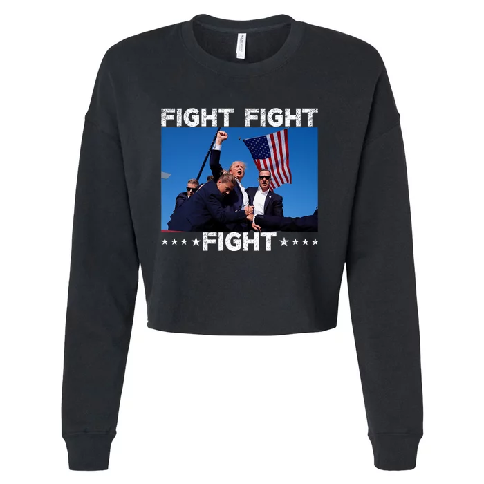 Fight Fight Fight Trump 2024 Vote Trump Cropped Pullover Crew