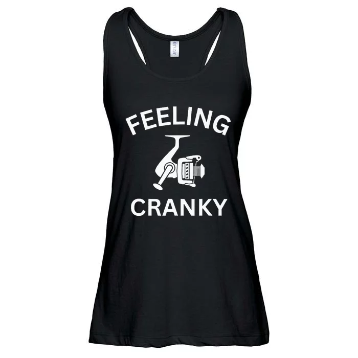 Funny Fishing Feeling Reel Cranky Fishing Fisher Ladies Essential Flowy Tank