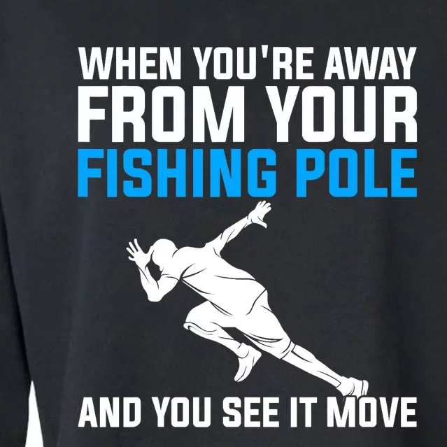 Funny Fishing Fisherman Angler Fish Design Cropped Pullover Crew