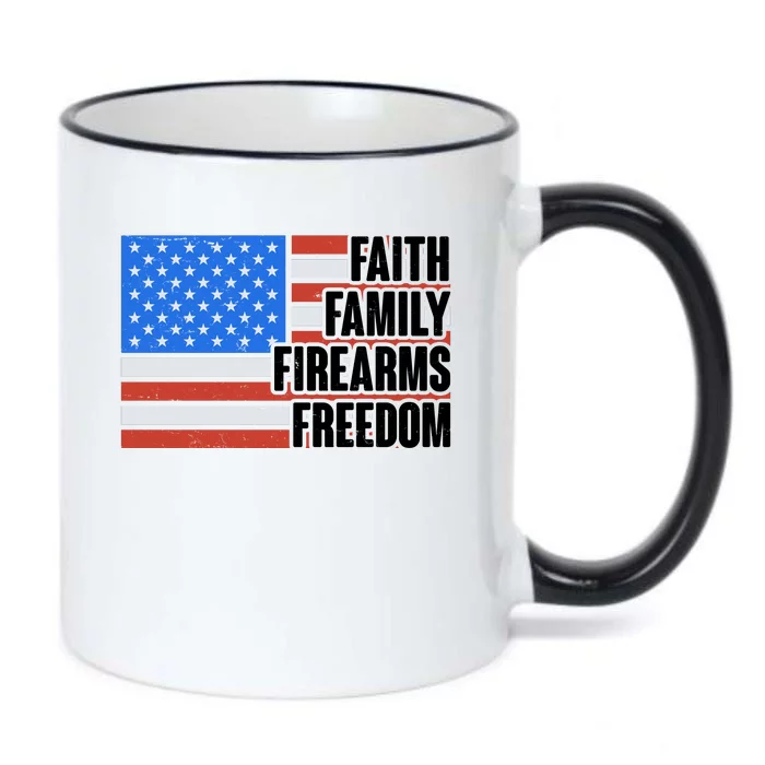 Faith Family Firearms Freedom Black Color Changing Mug