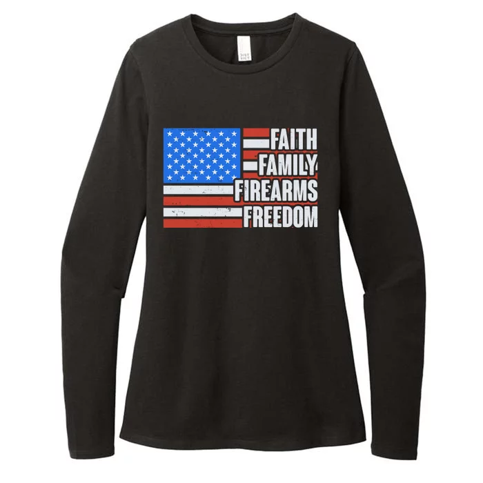 Faith Family Firearms Freedom Womens CVC Long Sleeve Shirt