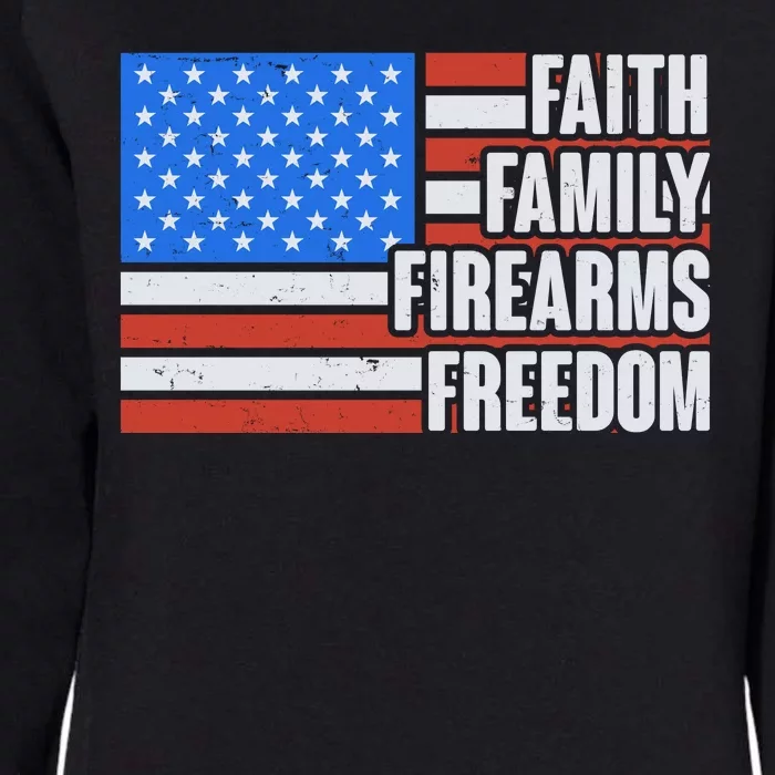 Faith Family Firearms Freedom Womens California Wash Sweatshirt