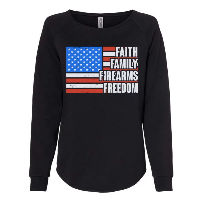 Faith Family Firearms Freedom Womens California Wash Sweatshirt