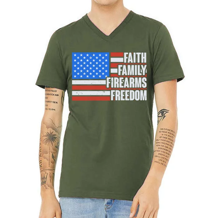 Faith Family Firearms Freedom V-Neck T-Shirt