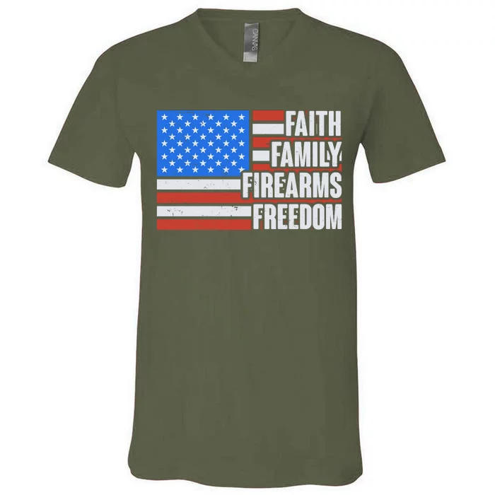 Faith Family Firearms Freedom V-Neck T-Shirt