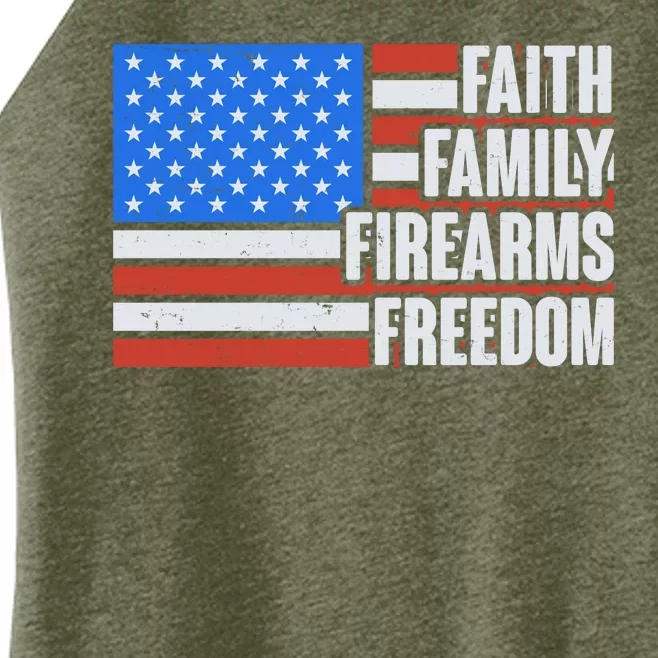 Faith Family Firearms Freedom Women’s Perfect Tri Rocker Tank