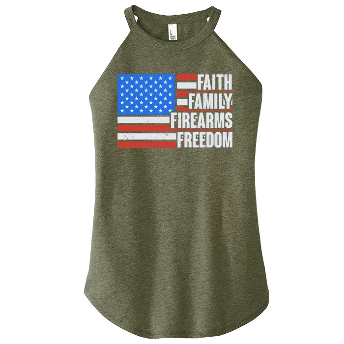 Faith Family Firearms Freedom Women’s Perfect Tri Rocker Tank