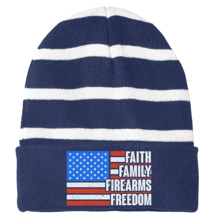 Faith Family Firearms Freedom Striped Beanie with Solid Band